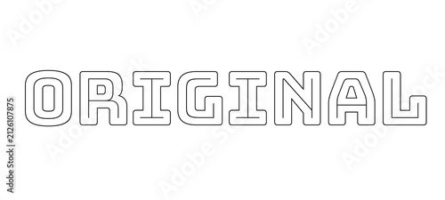 Bild auf Leinwand Minimal Outline Original Typography Line Art Text Design Isolated on White Backg