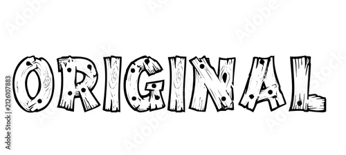 Obraz na płótnie Hand Drawn Doodle Original Typography Lettering Illustration Isolated on White B