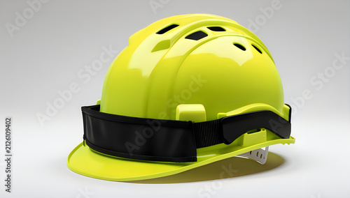Bright yellow safety helmet for construction work illustration