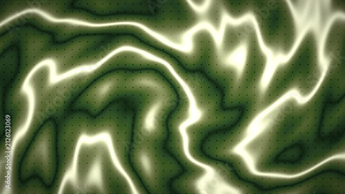 Abstract green topographical liquid pattern with organic wavy texture.