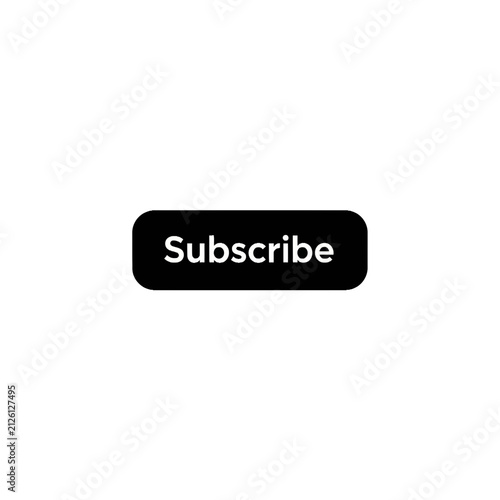 Rounded black subscribe button for digital interfaces