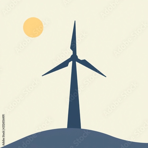 Wind turbine generating renewable energy.