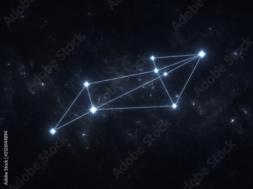 Constellation pattern connected star lines