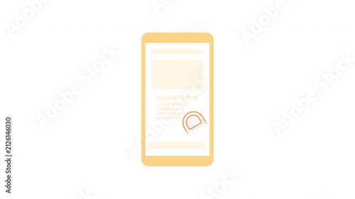 Mobile Screen Scrolling Animation with Thumb Swipe Icon