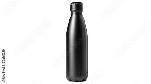 Matte black stainless steel water bottle with screw on lid with ecofriendly sustainable environment container lifestyle beverage portable with reusable