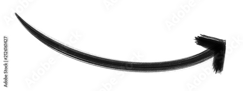 Black curved arrow pointing right on clean background