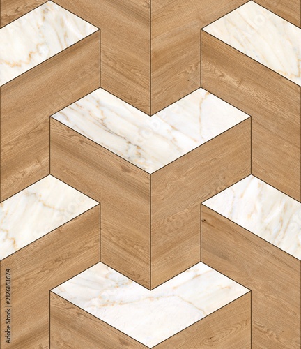 Modern Geometric Seamless Tile Pattern collection with Wood, Marble, and Concrete Textures for Interior Floor and Wall Design. High-resolution seamless geometric tile pattern background 