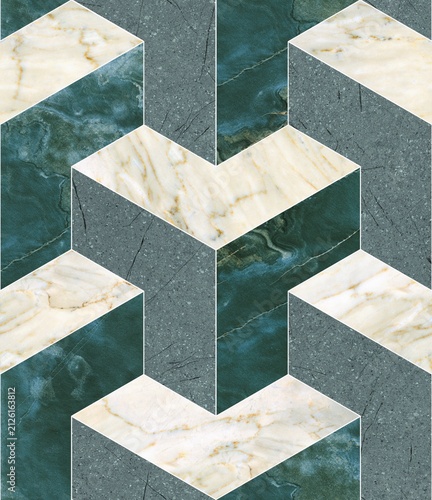 Modern Geometric Seamless Tile Pattern collection with Wood, Marble, and Concrete Textures for Interior Floor and Wall Design. High-resolution seamless geometric tile pattern background 