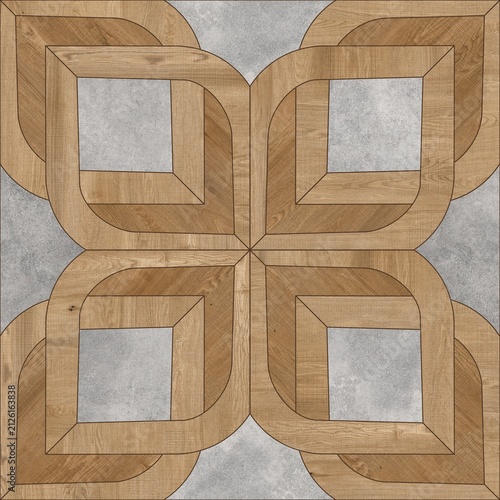 Modern Geometric Seamless Tile Pattern collection with Wood, Marble, and Concrete Textures for Interior Floor and Wall Design. High-resolution seamless geometric tile pattern background 