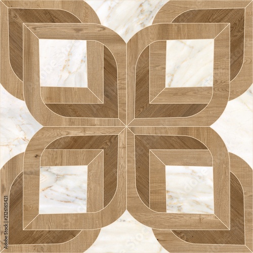 Modern Geometric Seamless Tile Pattern collection with Wood, Marble, and Concrete Textures for Interior Floor and Wall Design. High-resolution seamless geometric tile pattern background 