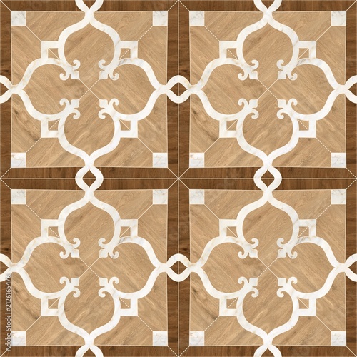 Modern Geometric Seamless Tile Pattern collection with Wood, Marble, and Concrete Textures for Interior Floor and Wall Design. High-resolution seamless geometric tile pattern background 