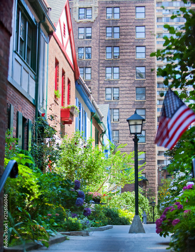 The beautiful Pomander Walk apartment complex in Manhattan, New York City.