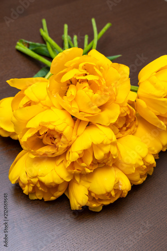 yellow flowers on white background Stock Photo