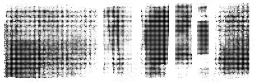 Set of abstract halftone grunge textures and shapes