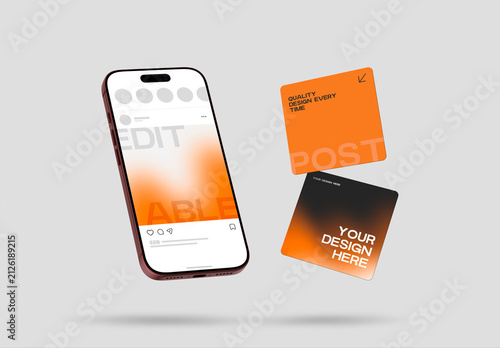 Social Media Post Mockup on Smartphone Screen