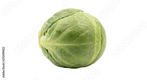 Canvastavla Single fresh green Brussels sprout isolated on a clean white background
