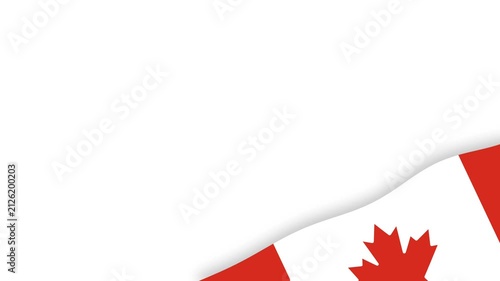 Canada Flag Corner Frame on White Background for Labor Day Celebration.
