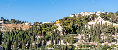 Foto Mount of olives and church of mary magdalene in jerusalem