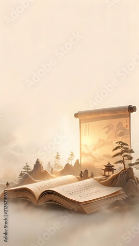 The Eastern Cultural Connotation of Ancient-Style Scrolls and Three-Dimensional Miniature Landscape Scenes