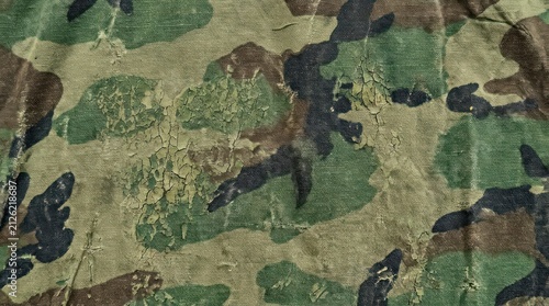 Close view of camouflage fabric texture background