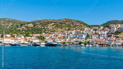 Obraz na płótnie Pythagoreio, Greece - August 1, 2026: View of Pythagoreio from the sea on Samos