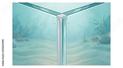 Glass aquarium corner joint with silicone sealant