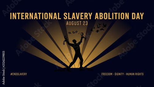 International slavery abolition day poster design