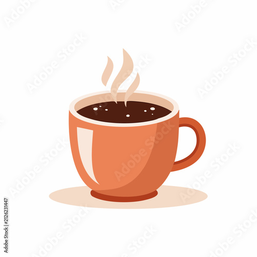 ホットコーヒーが入ったマグカップのベクターイラスト