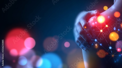 Understanding tendonitis: a visual guide to bursitis relief. Social media network. Subtle changes in depictions of rotator injury and healing concepts. Internet connection illustration.