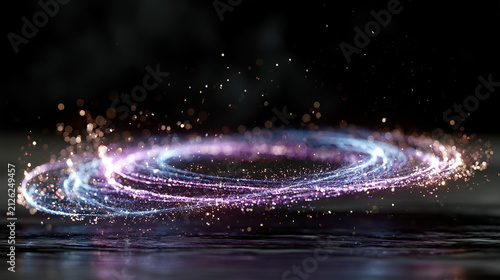 Obraz w ramie Spinning Glowing Particle Galaxy Ring