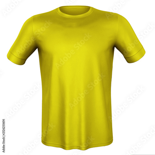 An Empty, Designer T shirt Mockup In Vibrant Yellow Color, To Help Your Design Easier And More Beautiful.