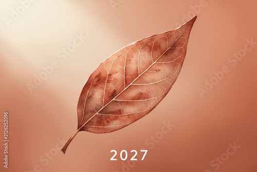 Copper Leaf 2027 Minimal Nature Background.