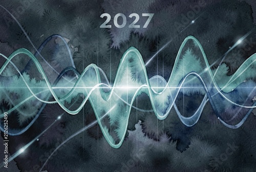 Futuristic Waveform 2027 Abstract Background.