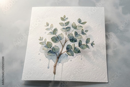 Watercolor Botanical Tree Wall Art On Canvas.