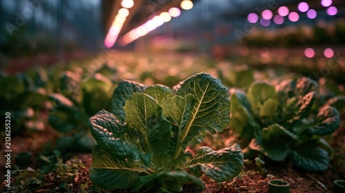 Greenhouse cultivation of leafy vegetables under artificial light