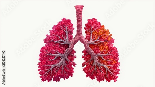 Vibrant depiction of lungs showing the beauty and complexity of human respiratory systems