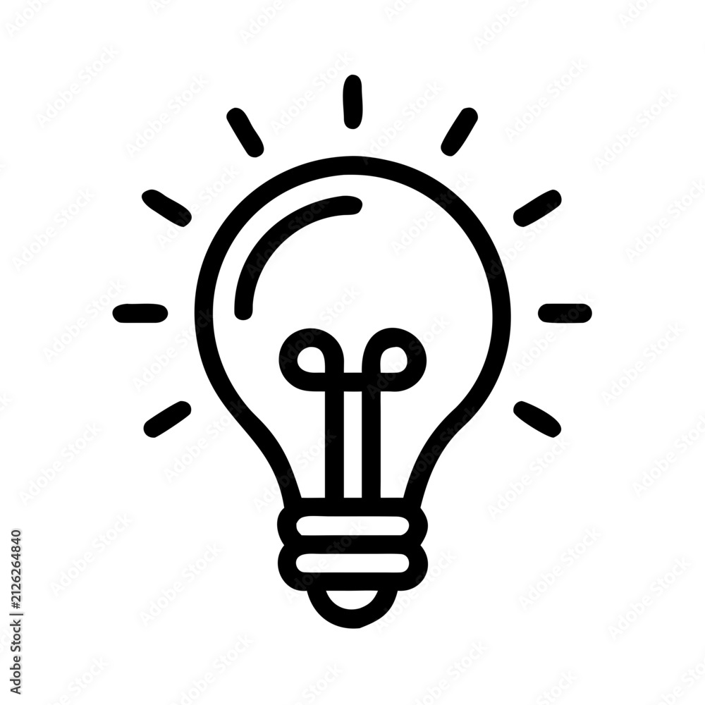 © Zissad - Light bulb line icon, creative idea and innovation, business inspiration solution and smart thinking outline vector symbol