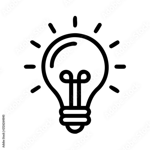 Foto Light bulb line icon, creative idea and innovation, business inspiration solutio