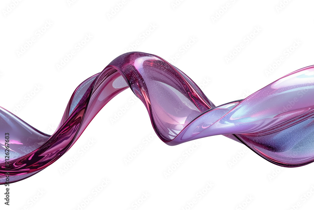Obraz premium Twisted pink purple abstract glass wave sculpture