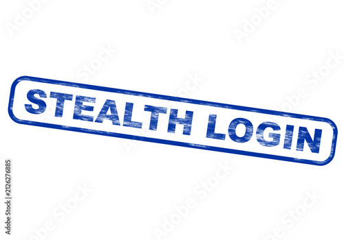 Cuadro en lienzo A rectangular blue stamp with the text stealth login isolated on a transparent b