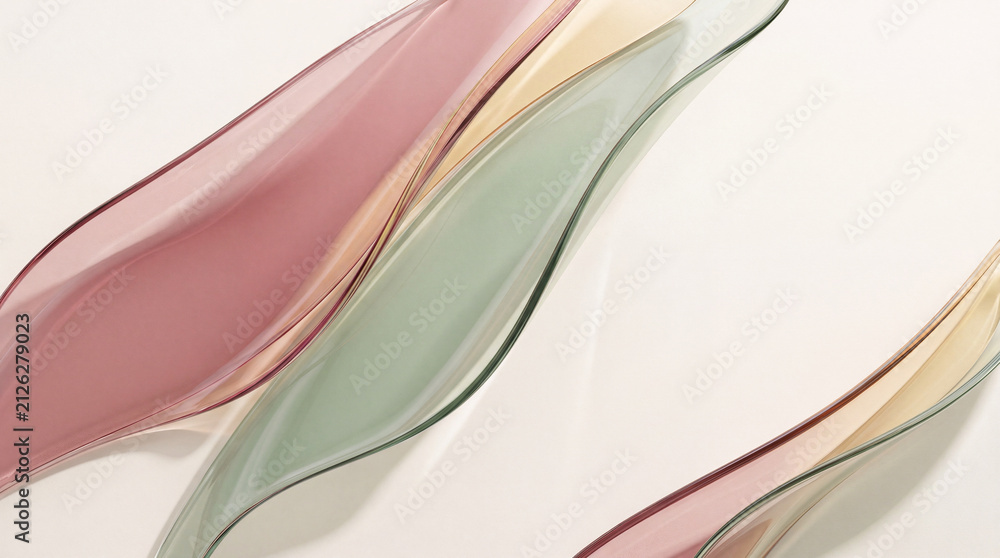 Fototapeta premium Translucent botanical glass sweep background