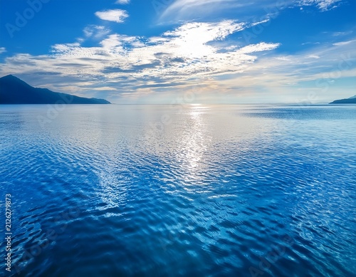 soft blue water surface reflects shimmering iridescence iridescence soft blue serene