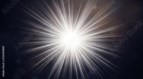 A bright, star-like light source with a blurred, bokeh effect in the background, creating a sense of depth and focus on the central light source.