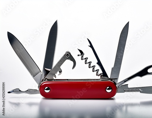 swiss army knife on white or white background