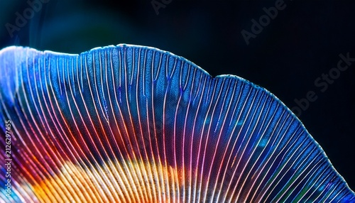 macro shot of vibrant translucent gill fins on a tropical fish showcasing intricate bone structures and iridescent scales underwater anatomy fins translucent