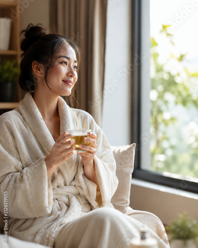 woman drinking tea
