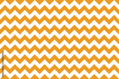 Quadro su tela Orange and white color Zig zag seamless pattern.