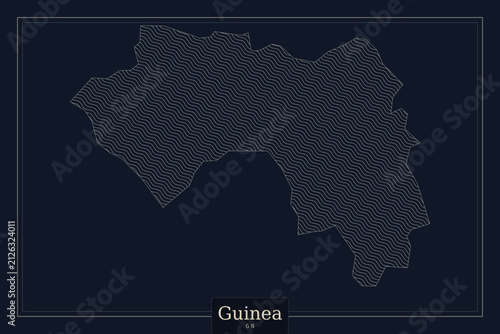 фотографія Guinea map vector illustration, dark blue minimalist silhouette of Guinea, profe