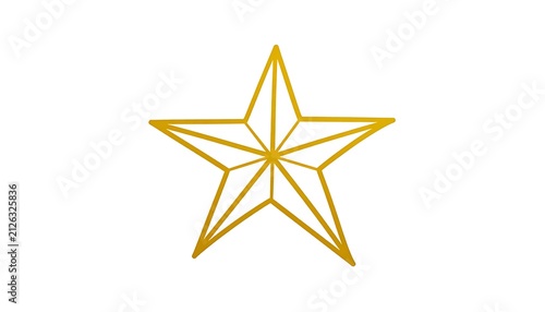 golden star outline icon, geometric shape, award symbol, simple element