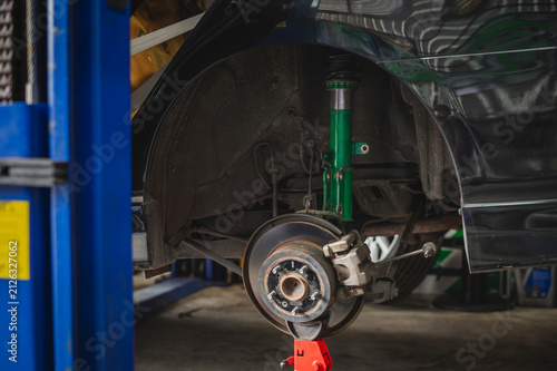 Car shock absorber and coil springs repair and maintenance service.	